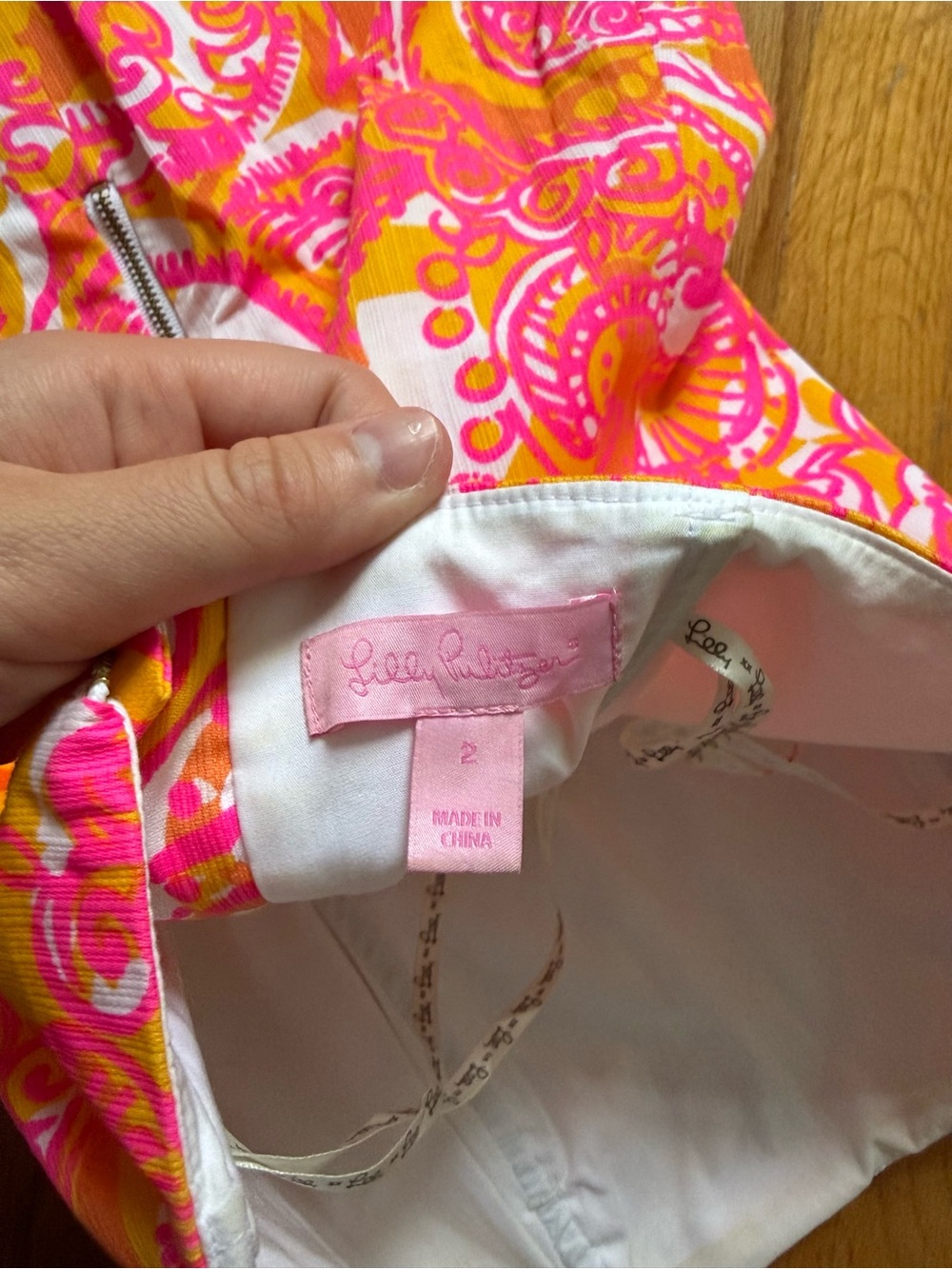 Lilly Pulitzer Pink and Orange Strapless Dress - Picture 3 of 5